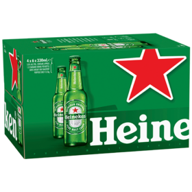 Heineken Lager 24pk Stubbies