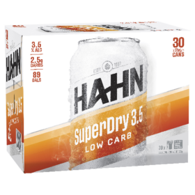 Hahn Super Dry 3.5% 30pk Cans