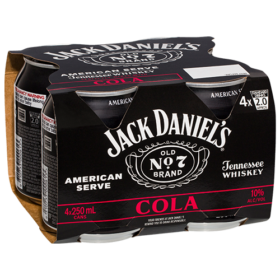 Jack Daniel’s American Serve & Cola 4pk Cans