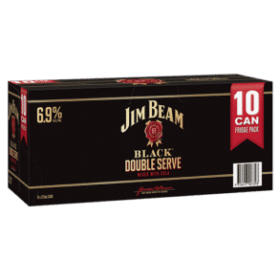 Jim Beam Black Double Serve & Cola 10pk Cans