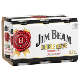 Jim Beam White Double Serve & Cola 6pk Cans