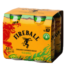 Fireball Cinnamon Whisky 4pk Cans