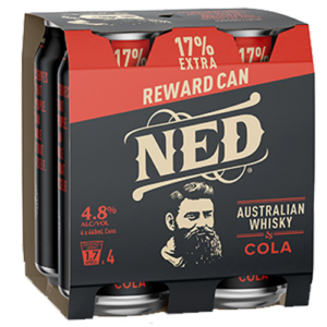 Ned Whisky & Cola 4.8% 440ml 4pk Cans