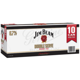 Jim Beam White Double Serve & Cola 10pk Cans
